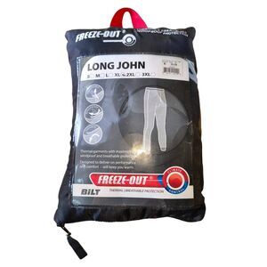 Freeze Out Men's Long Johns Black Size XL Stirrups Thermal Windproof NIP MSRP 39
